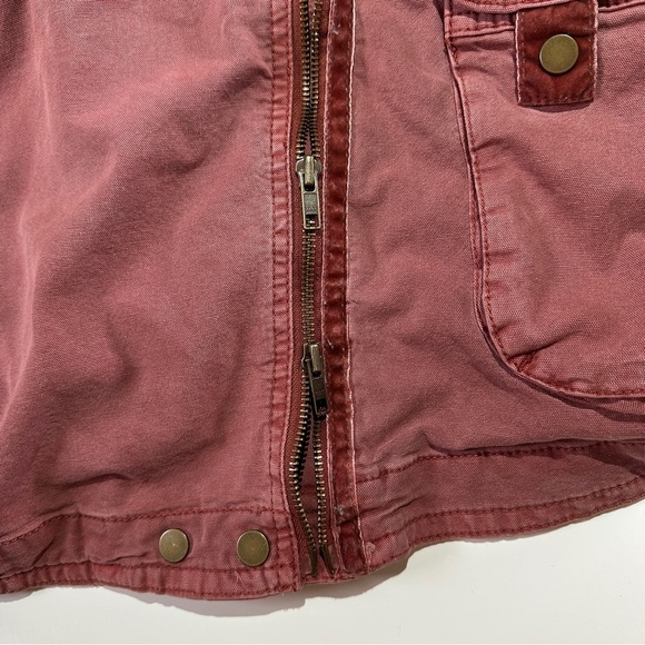 Anthropologie utility jacket soft washed field style pockets S rose - Picture 9 of 15